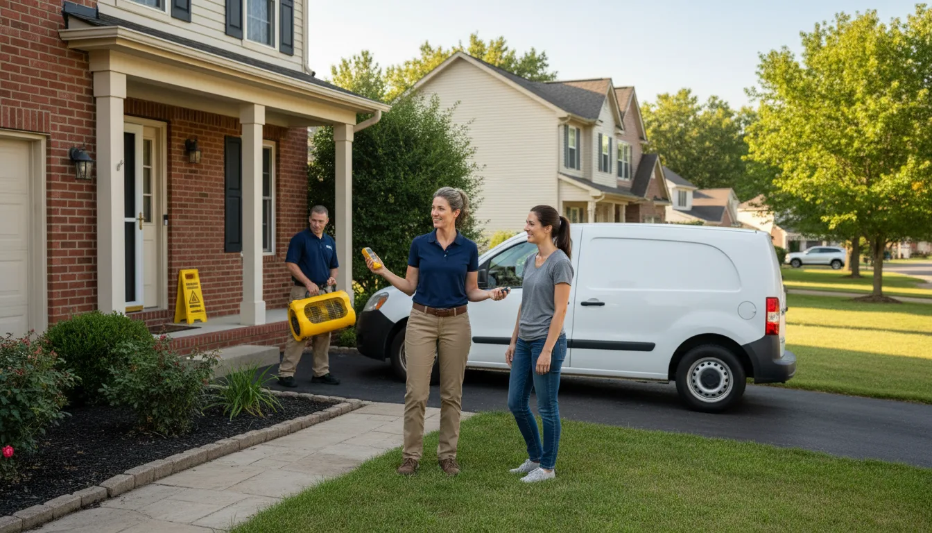Residential water damage restoration in Dunlo, PA